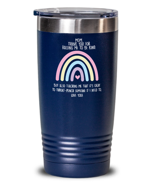 Funny Sarcastic Gift for Mom Throat Punch Mug Insulated Drink Tumbler Travel Cup