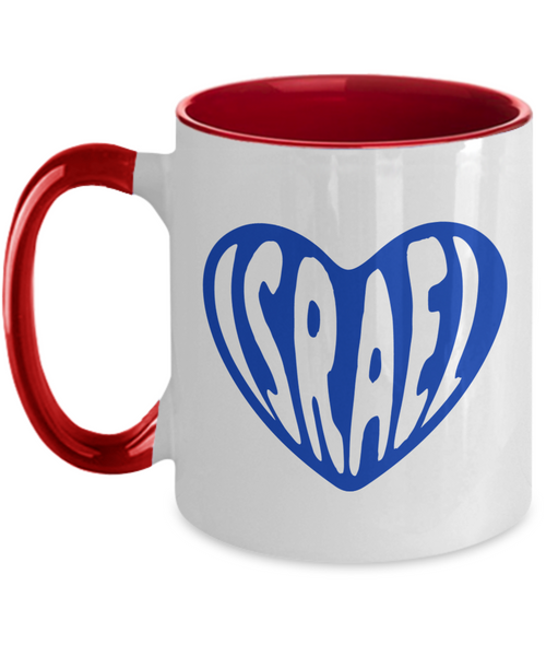 Israel Heart Mug, Support Israel, Israel Love, Israel Pride, Jewish Mug, Jewish Gifts, Colored Coffee Cup