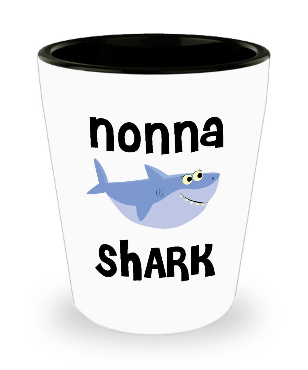 Nonna Shark Do Do Do Gift Idea Birthday Gifts for Nonnas Ceramic Shot Glass