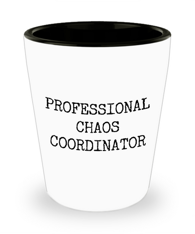 Professional Chaos Coordinator Funny Shot Glass Ceramic