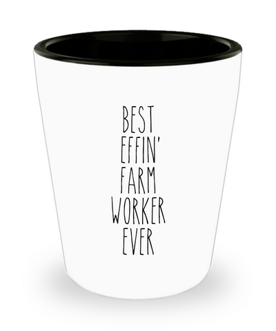 Gift For Farm Worker Best Effin' Farm Worker Ever Ceramic Shot Glass Funny Coworker Gifts