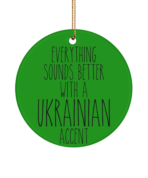 Ukraine Ornament, Ukraine Gifts, Everything Sounds Better With A Ukrainian Accent Christmas Tree Ornament