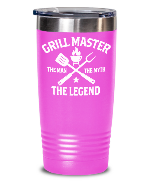 Grill Master The Man The Myth The Legend Insulated Drink Tumbler Travel Cup Funny Gift