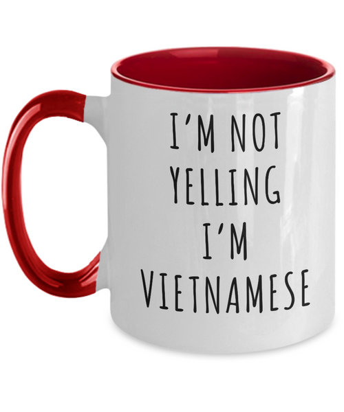 Vietnam Mug, Vietnamese Gifts, I'm Not Yelling I'm Vietnamese Coffee Cup Colored Mugs