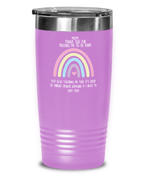 Funny Sarcastic Gift for Mom Throat Punch Mug Insulated Drink Tumbler Travel Cup