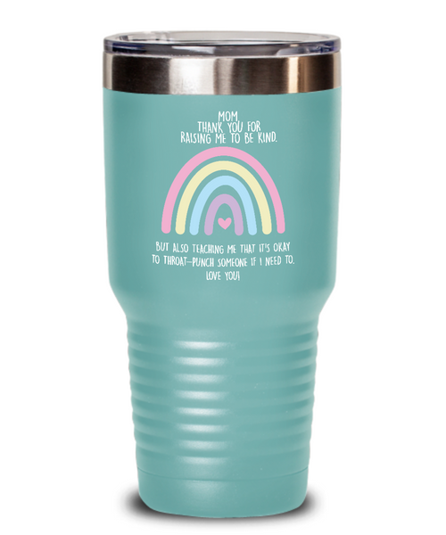 Funny Sarcastic Gift for Mom Throat Punch Mug Insulated Drink Tumbler Travel Cup