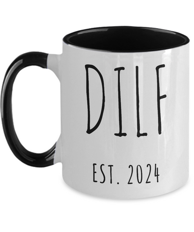 First Time Dad Gift, New Dad Gift, DILF Est 2024, First Father's Day Cup, Expecting Dad, Couples Baby Shower Gift, Colored Mug