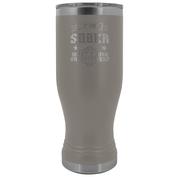 Sobriety Gift for Him for Her Sponsor Mug Sober Anniversary I'm Sober Pilsner Tumbler Insulated Travel Coffee Cup 20oz BPA Free