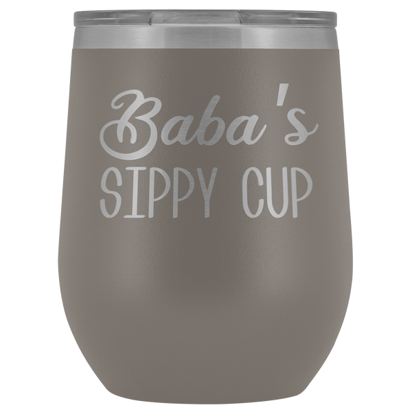 Baba's Sippy Cup Baba  Gifts Funny Stemless Stainless Steel Insulated Wine Tumbler BPA Free 12oz