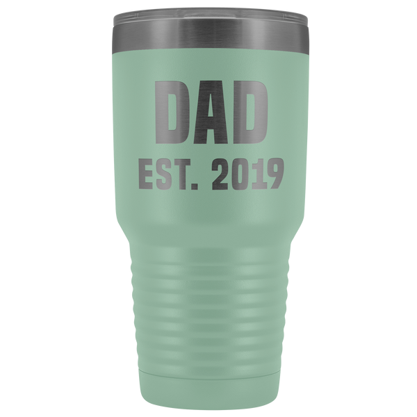 Dad Est 2019 Tumbler Funny Father's Day Gifts New Father Mug Double Wall Insulated Hot Cold Travel Cup 30oz BPA Free-Cute But Rude