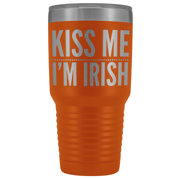 Kiss Me I'm Irish St Patricks Day Tumbler Travel Mug Funny Beer Tumbler Double Wall Vacuum Insulated Hot Cold Cup 30oz BPA Free-Cute But Rude