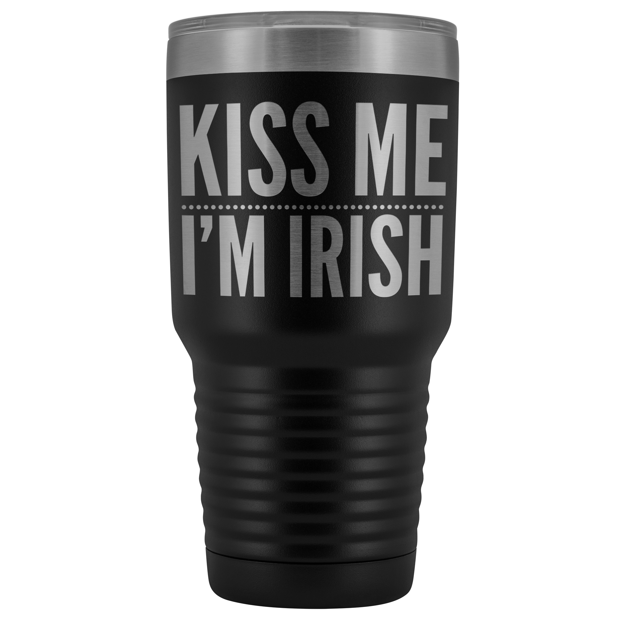 Kiss Me I'm Irish St Patricks Day Tumbler Travel Mug Funny Beer Tumbler Double Wall Vacuum Insulated Hot Cold Cup 30oz BPA Free-Cute But Rude