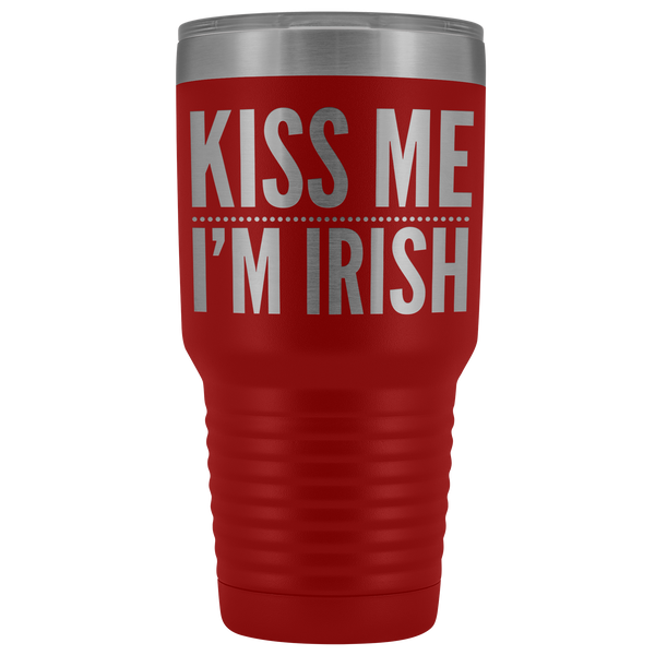 Kiss Me I'm Irish St Patricks Day Tumbler Travel Mug Funny Beer Tumbler Double Wall Vacuum Insulated Hot Cold Cup 30oz BPA Free-Cute But Rude