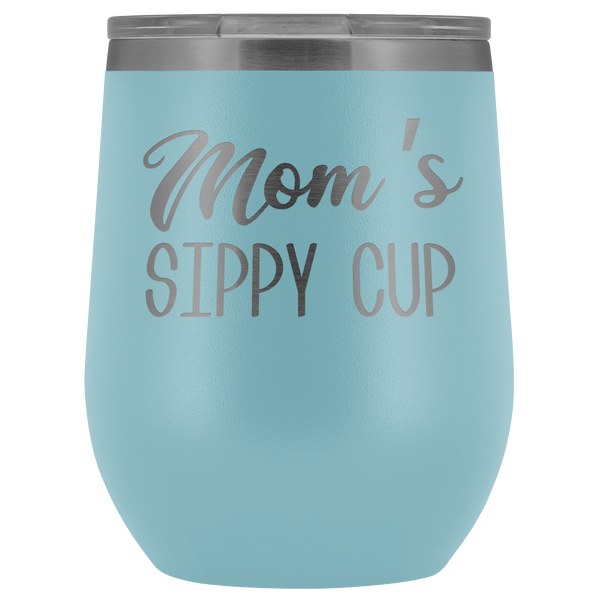 Mom's Sippy Cup Mom Wine Tumbler Funny Gifts for Mom Stemless Stainless Steel Insulated Tumblers Hot Cold BPA Free 12oz Travel Cup