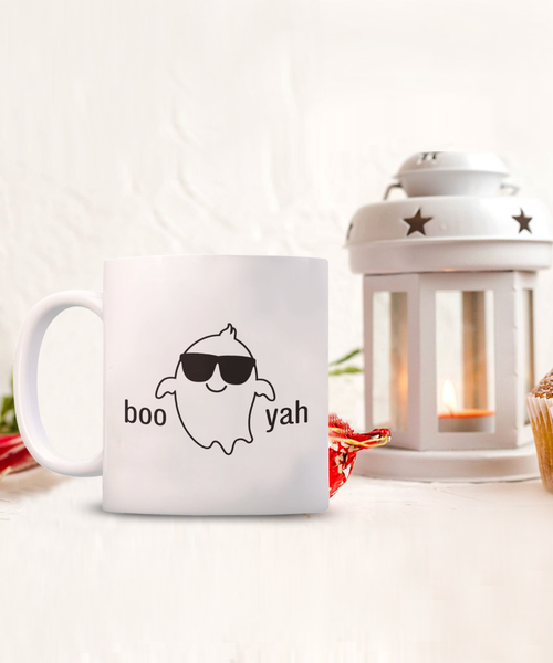 Ghost Mug, Spooky Mug, Spooky Season Mug, Boo Yah Mug Coffee Cup