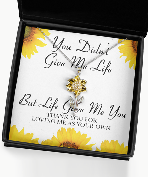 Adoptive Mom Gift Idea From Adopted Daughter Mother's Day Adoptive Parent Present Life Gave Me You Sunflower Necklace