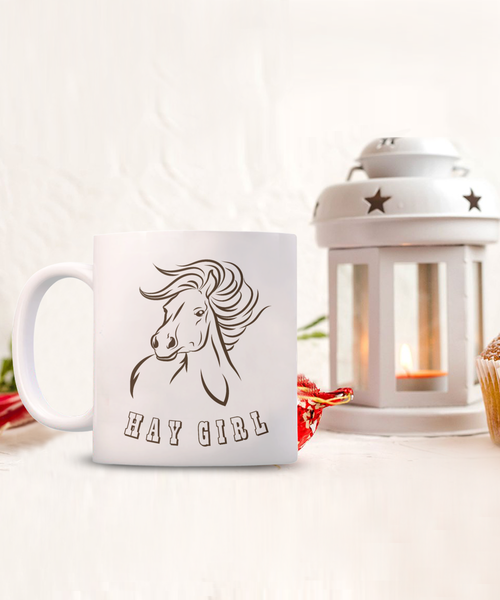 Horse Mug, Horse Coffee Mug, Horse Rider Gift, Hay Girl, Horse Trainer Gift, Horse Cup