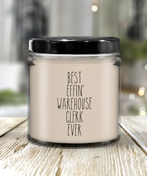 Gift For Warehouse Clerk Best Effin' Warehouse Clerk Ever Candle 9oz Vanilla Scented Soy Wax Blend Candles Funny Coworker Gifts