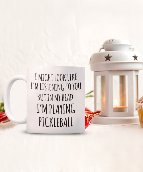 Pickleball Gift, Pickleball, Pickleball Gifts, Pickleball Mug, In My Head I'm Playing Pickleball Coffee Cup