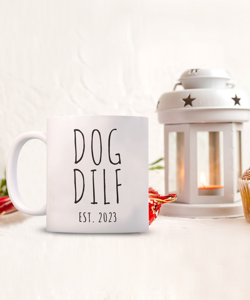 Dog DILF Est 2023, New Puppy Gift, Dog Owner Mug, Doodle Dad, Fur Dad, Dog Daddy Coffee Cup