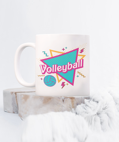 Volleyball Mom Mug, Volleyball Coach, Volleyball Player Gift, Volleyball Team Gift, Volleyball Gift Idea, Retro 90's Coffee Cup