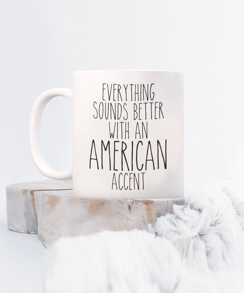 Us Citizenship Gift, New Citizen Gift, Becoming a Us Citizen Gift, American Accent Coffee Cup