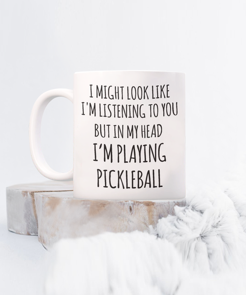 Pickleball Gift, Pickleball, Pickleball Gifts, Pickleball Mug, In My Head I'm Playing Pickleball Coffee Cup