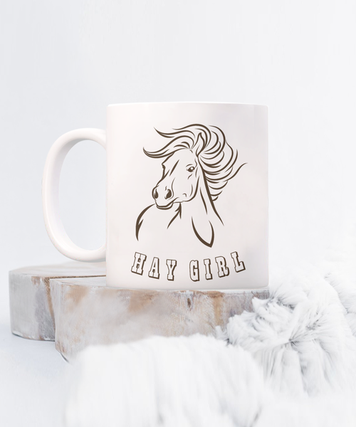 Horse Mug, Horse Coffee Mug, Horse Rider Gift, Hay Girl, Horse Trainer Gift, Horse Cup