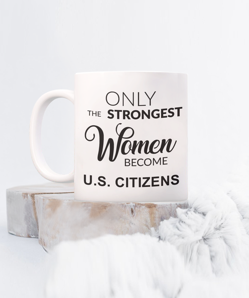 Us Citizenship Gift, New Citizen Gift, Becoming a Us Citizen Gift, Woman US Citizen, Coffee Cup