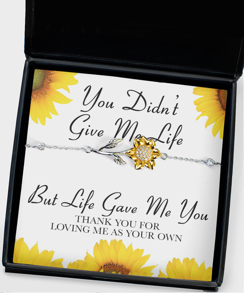 Adoptive Mom Gift From Adopted Daughter Mother's Day Gift Idea Adoptive Parent Present Life Gave Me You Sunflower Bracelet