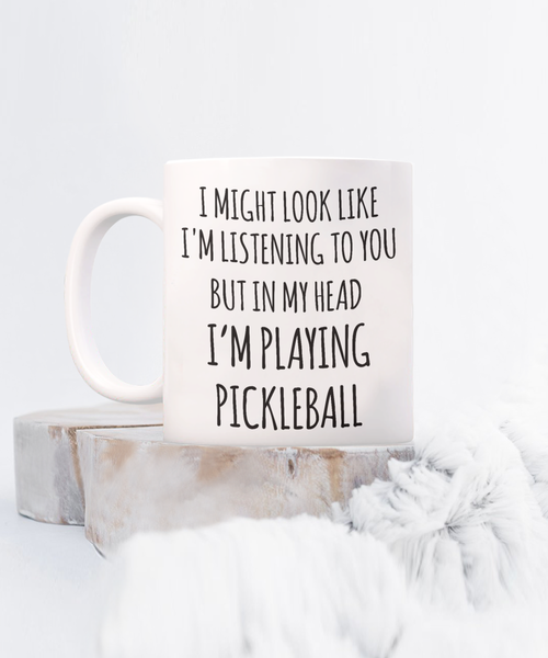 Pickleball Gift, Pickleball, Pickleball Gifts, Pickleball Mug, In My Head I'm Playing Pickleball Coffee Cup