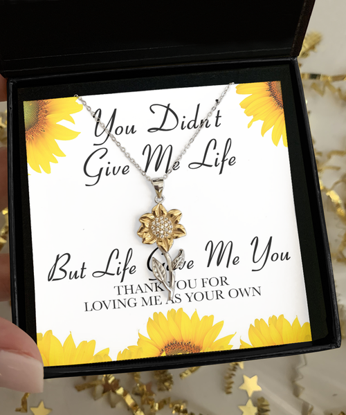 Adoptive Mom Gift Idea From Adopted Daughter Mother's Day Adoptive Parent Present Life Gave Me You Sunflower Necklace