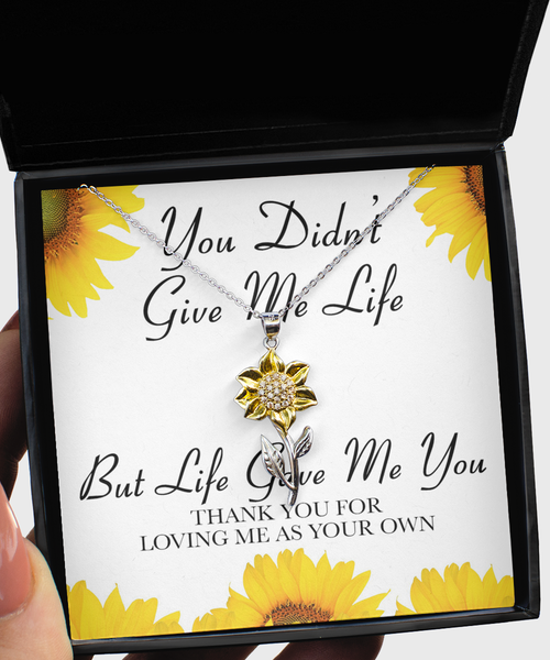 Adoptive Mom Gift Idea From Adopted Daughter Mother's Day Adoptive Parent Present Life Gave Me You Sunflower Necklace