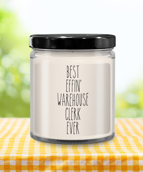Gift For Warehouse Clerk Best Effin' Warehouse Clerk Ever Candle 9oz Vanilla Scented Soy Wax Blend Candles Funny Coworker Gifts