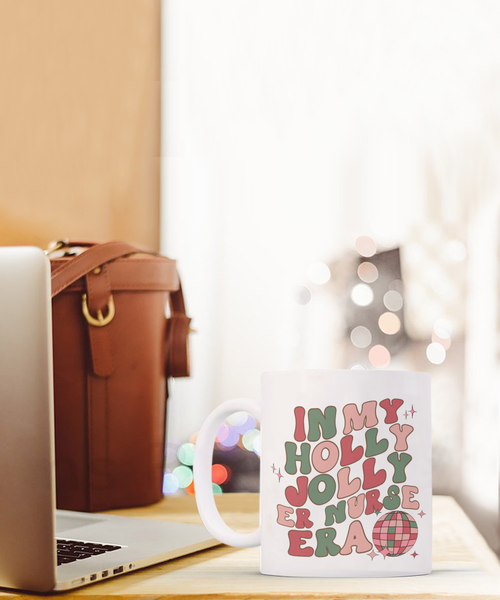 ER Nurse Gift, ER Nurse Mug, Emergency Nurse, In My Holly Jolly Era, Emergency Department, Coffee Cup