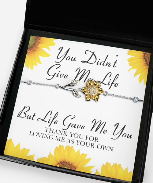 Adoptive Mom Gift From Adopted Daughter Mother's Day Gift Idea Adoptive Parent Present Life Gave Me You Sunflower Bracelet