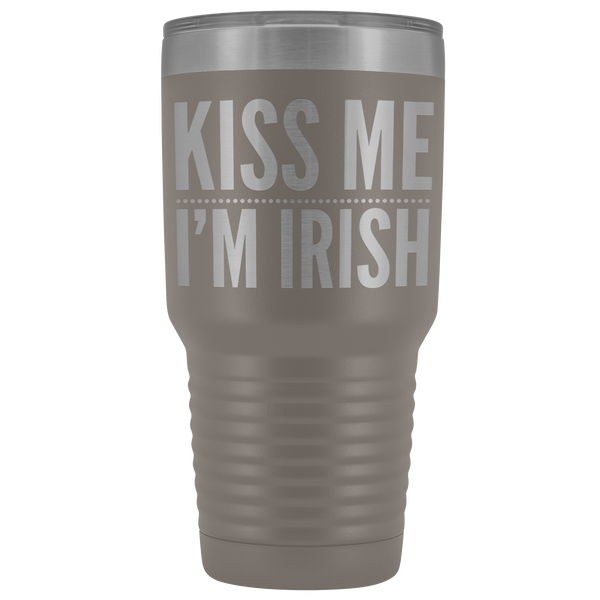 Kiss Me I'm Irish St Patricks Day Tumbler Travel Mug Funny Beer Tumbler Double Wall Vacuum Insulated Hot Cold Cup 30oz BPA Free-Cute But Rude