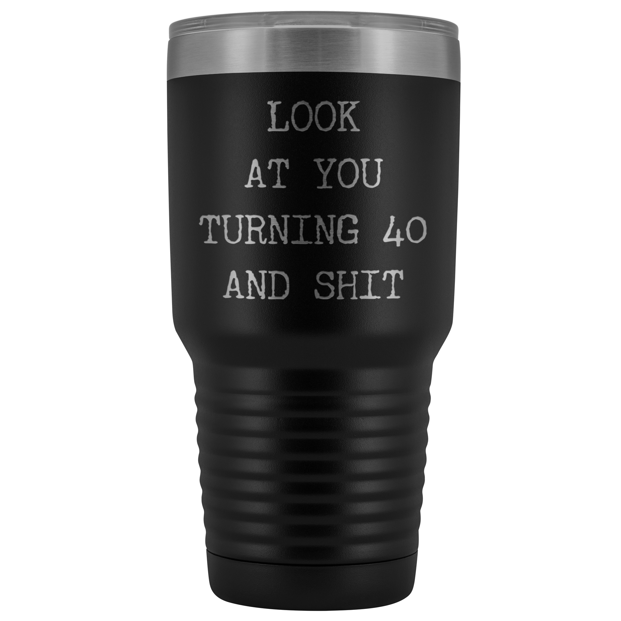 Funny 40th Birthday Gifts Look at You Turning 40 Tumbler Metal Mug Insulated Hot Cold Travel Coffee Cup 30oz BPA Free