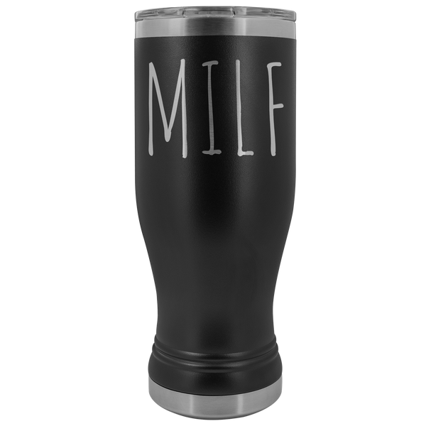 MILF Tumbler Funny Mom Gifts Mother's Day Present MILF Pilsner Mug Pregnant Gag Gift Idea Insulated Hot Cold Travel Coffee Cup 30oz BPA Free