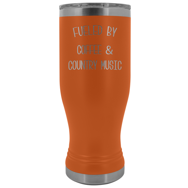 Fueled By Coffee & Country Music Pilsner Tumbler Congratulations Mug Insulated Hot Cold Travel Coffee Cup 20oz BPA Free