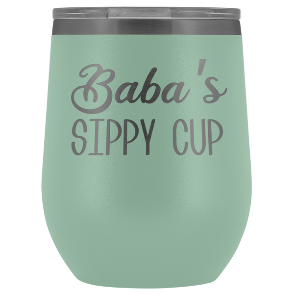 Baba's Sippy Cup Baba  Gifts Funny Stemless Stainless Steel Insulated Wine Tumbler BPA Free 12oz