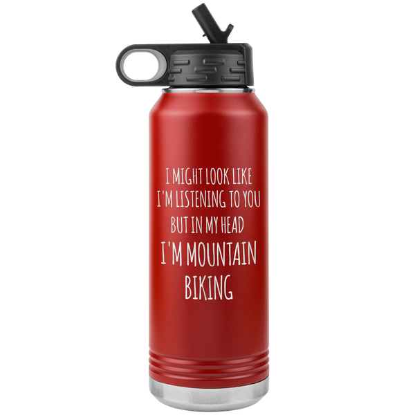 Mountain Biker Gift In My Head I'm Mountain Biking Insulated Water Bottle Tumbler