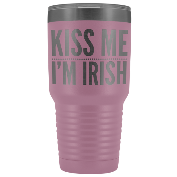 Kiss Me I'm Irish St Patricks Day Tumbler Travel Mug Funny Beer Tumbler Double Wall Vacuum Insulated Hot Cold Cup 30oz BPA Free-Cute But Rude