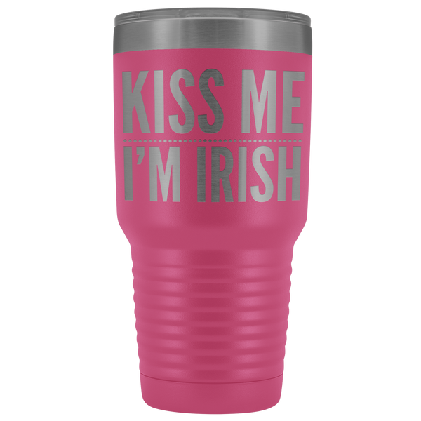 Kiss Me I'm Irish St Patricks Day Tumbler Travel Mug Funny Beer Tumbler Double Wall Vacuum Insulated Hot Cold Cup 30oz BPA Free-Cute But Rude