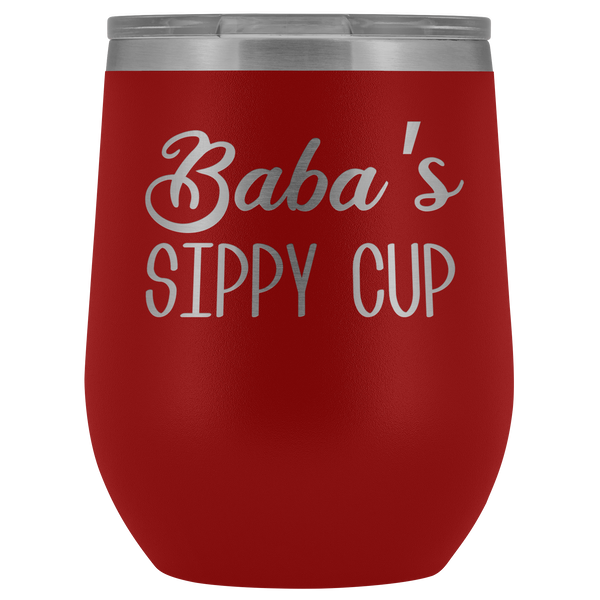 Baba's Sippy Cup Baba  Gifts Funny Stemless Stainless Steel Insulated Wine Tumbler BPA Free 12oz