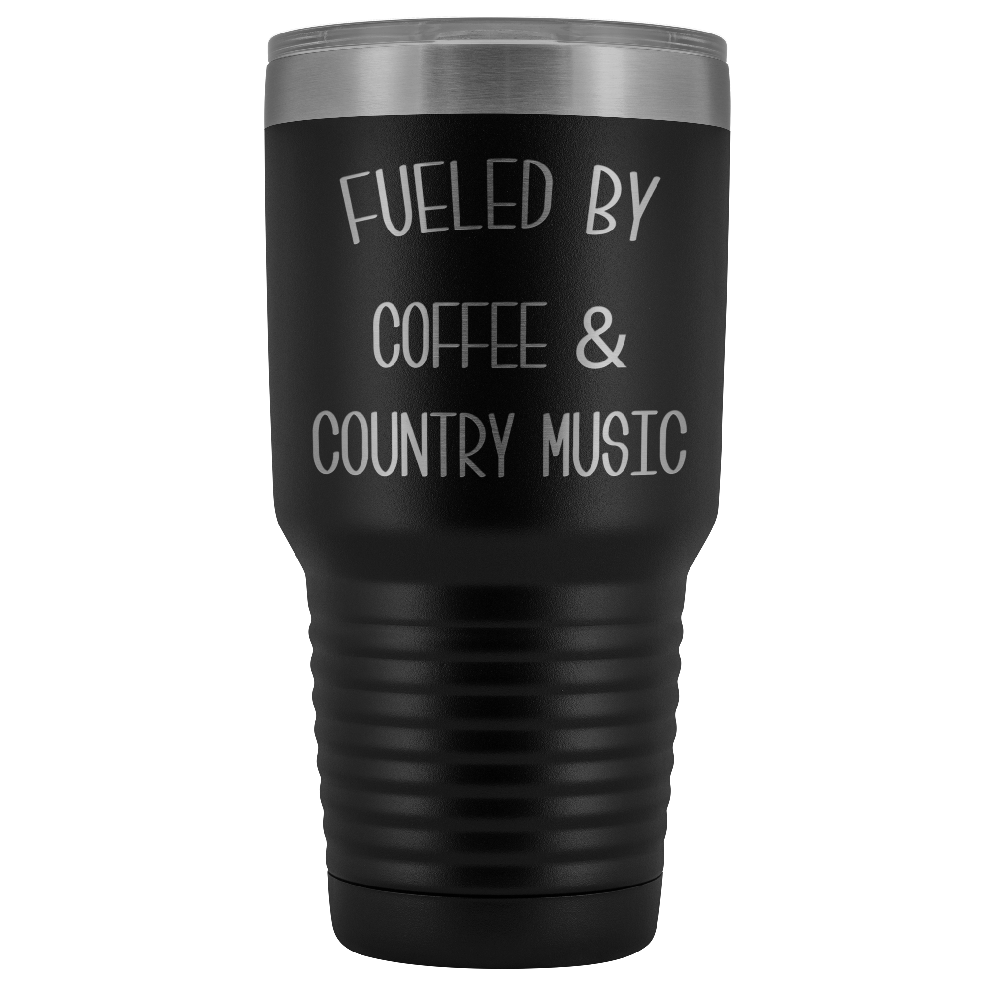 Fueled By Coffee & Country Music Tumbler Insulated Travel Coffee Cup Cute Country Western Fan Gift Nashville Mug BPA Free