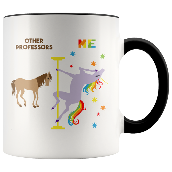 College Professor Gifts for Professors Pole Dancing Unicorn Mug Funny Rainbow Coffee Cup