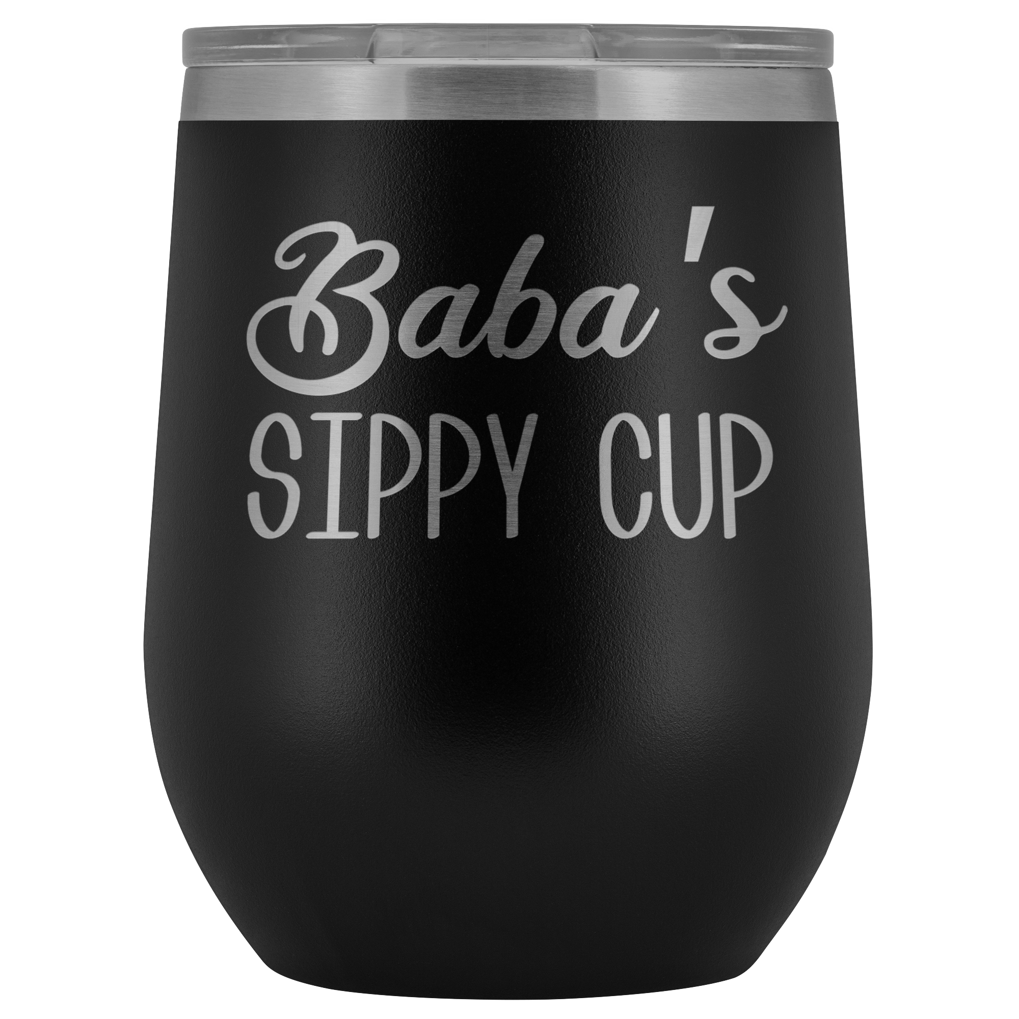 Baba's Sippy Cup Baba  Gifts Funny Stemless Stainless Steel Insulated Wine Tumbler BPA Free 12oz